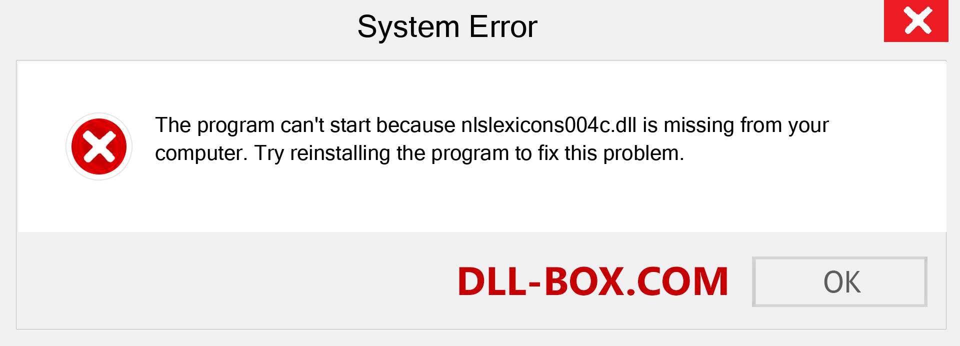  nlslexicons004c.dll file is missing?. Download for Windows 7, 8, 10 - Fix  nlslexicons004c dll Missing Error on Windows, photos, images