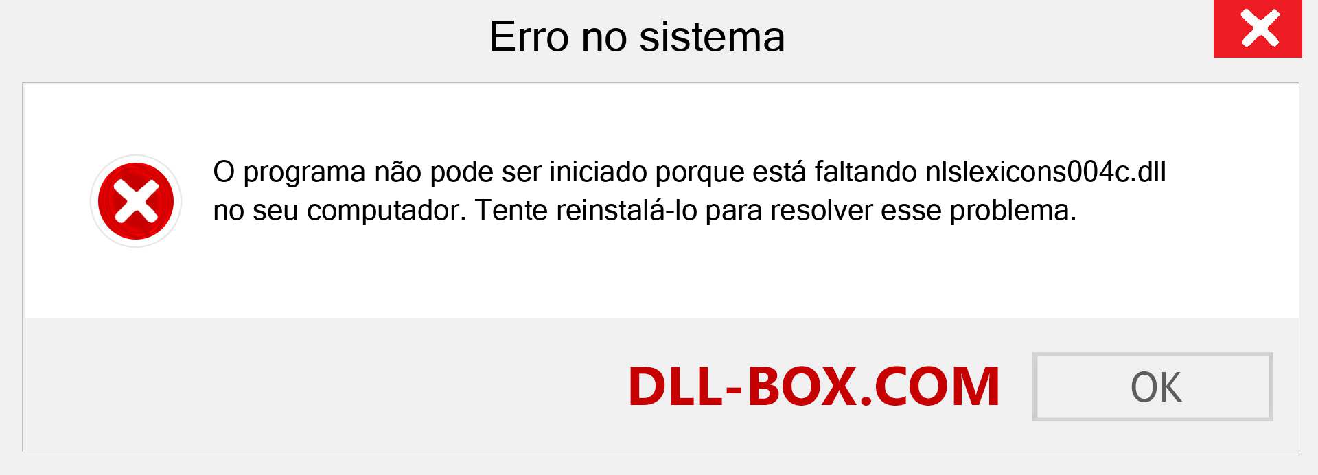 Arquivo nlslexicons004c.dll ausente ?. Download para Windows 7, 8, 10 - Correção de erro ausente nlslexicons004c dll no Windows, fotos, imagens